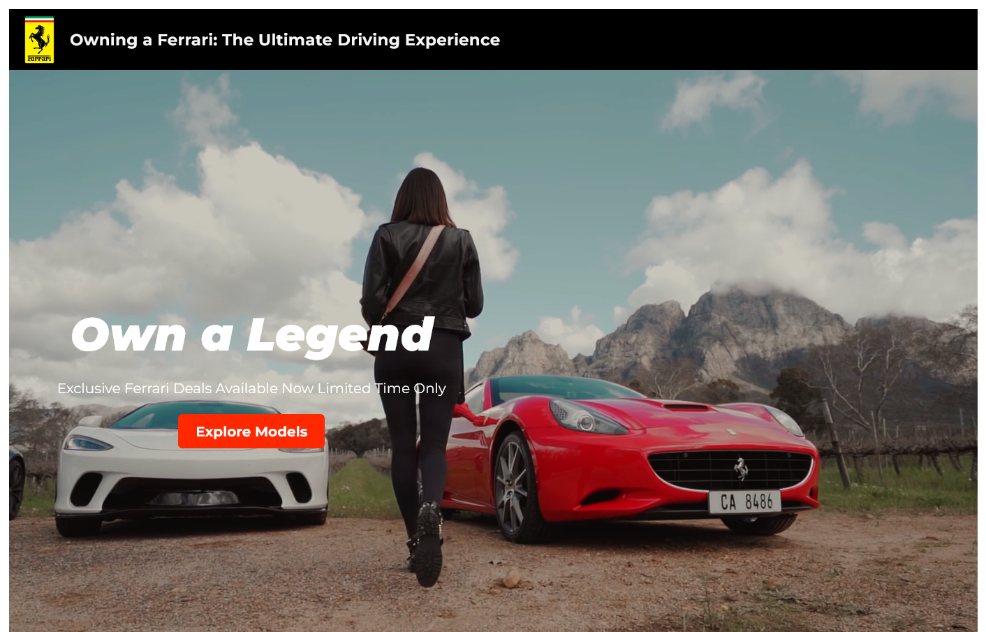 Ferrari Inspired website